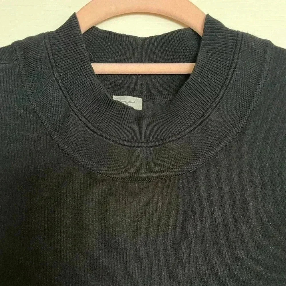 Tristan Black Button-Side Layered Sweater Top - Picture 2 of 5